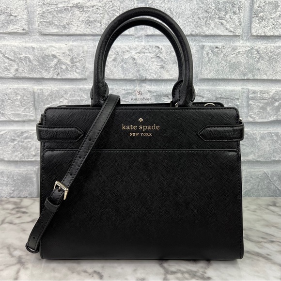 Kate Spade Staci Medium Satchel & Large Slim Bifold Wallet Set In Black - Picture 2 of 15